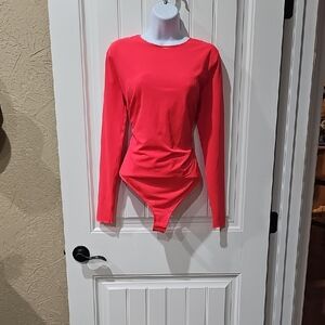 YITTY Vibrant Red Long Sleeve Bodysuit